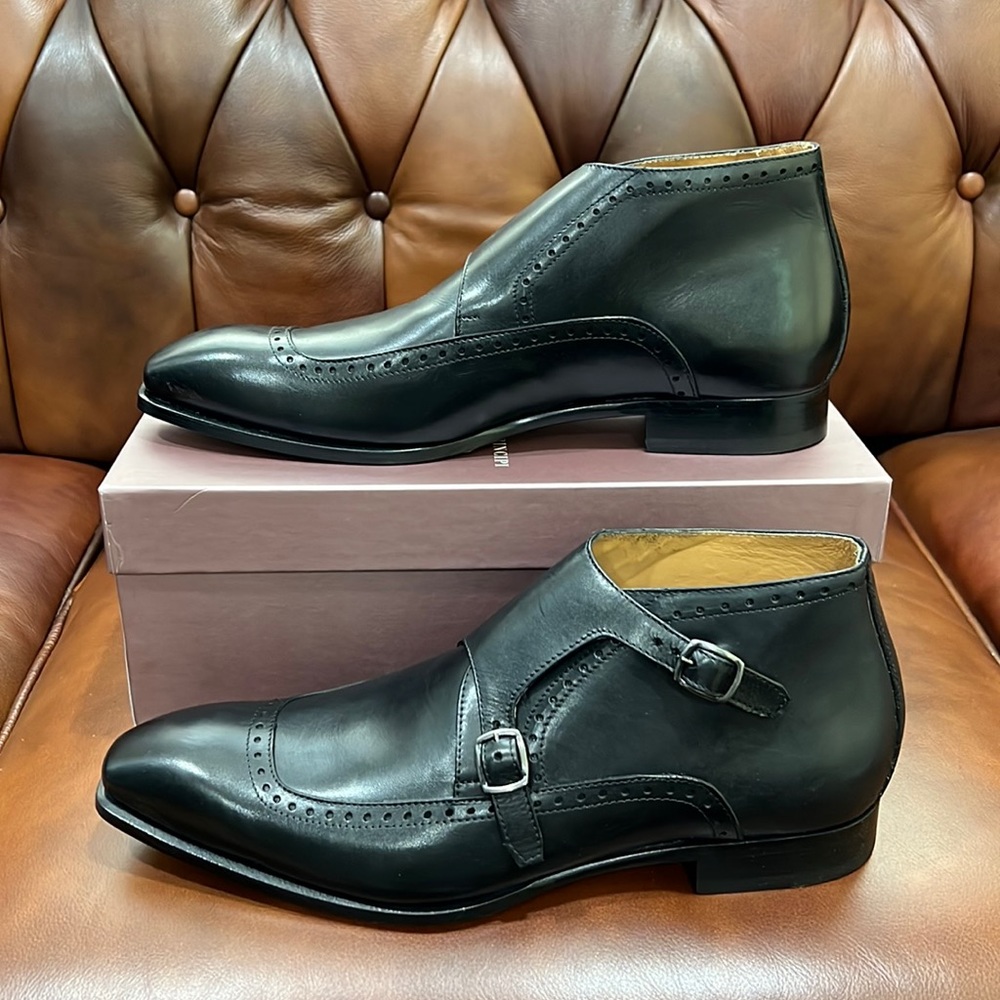 Leonardo Principi Made in Italy 100% Calfskin Double Monk boots.